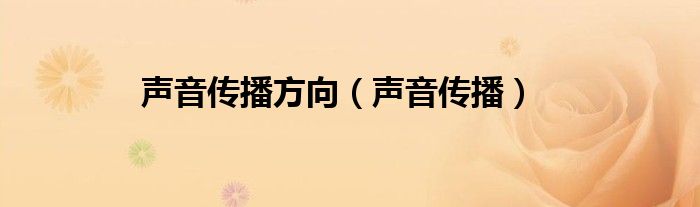 声音传播方向（声音传播）