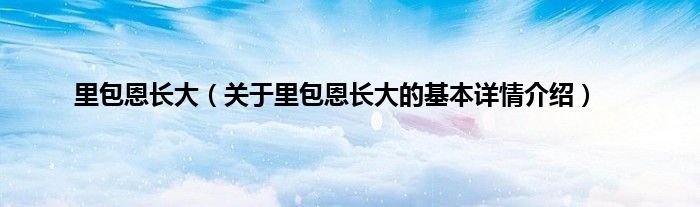 里包恩长大(关于里包恩长大的基本详情介绍)