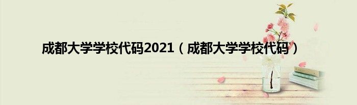 成都大学学校代码2021（成都大学学校代码）