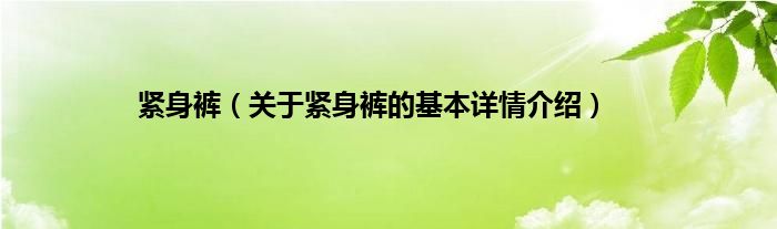 紧身裤（关于紧身裤的基本详情介绍）