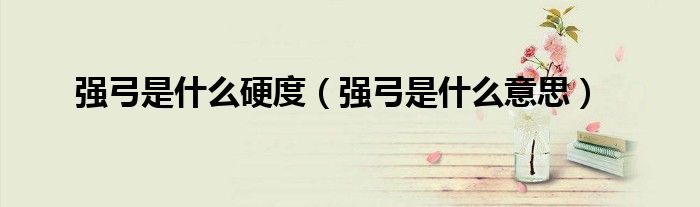 强弓是什么硬度（强弓是什么意思）