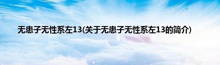 无患子无性系左13(关于无患子无性系左13的简介)