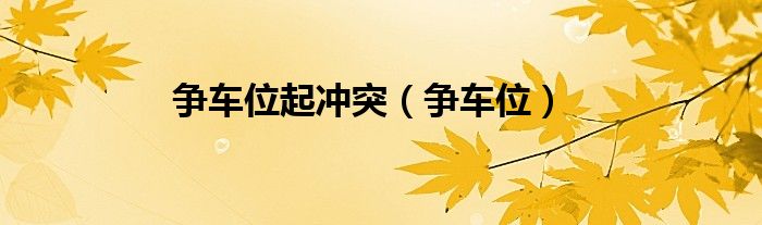 争车位起冲突(争车位)