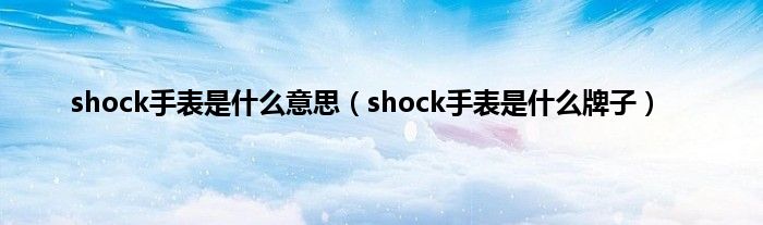 shock手表是什么意思（shock手表是什么牌子）