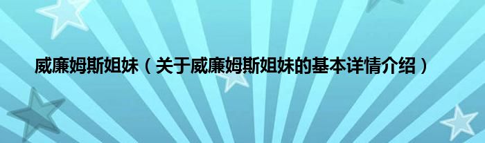 威廉姆斯姐妹（关于威廉姆斯姐妹的基本详情介绍）