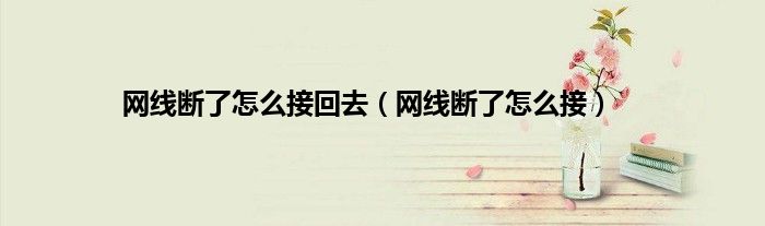 网线断了怎么接回去(网线断了怎么接)