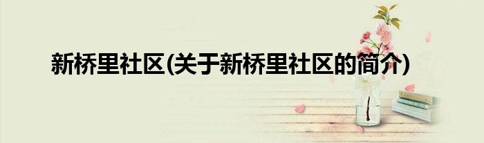 新桥里社区(关于新桥里社区的简介)